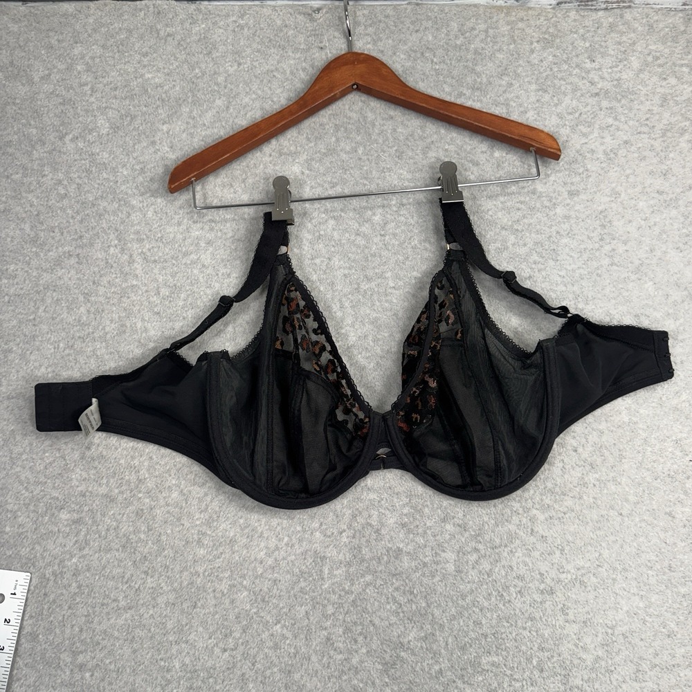 Goddess Elomi 34K Bra Lot 2 Black Lace Leopard Underwire Plus Size EUC - Picture 16 of 16